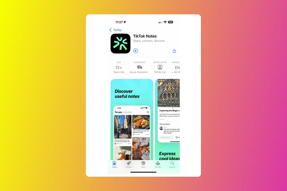 TikTok's New Photo App 'Notes' Now Available in Select Countries