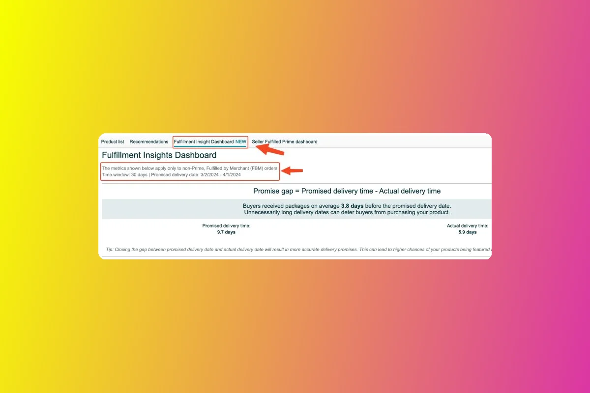 Fulfillment Insight Dashboard Now Offers Personalized Recommendations