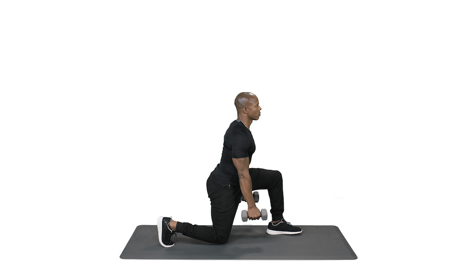 dumbbell forward lunge