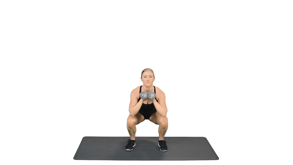 Dumbbell Hanging Goblet Squat - Sworkit Health  On-Demand Fitness,  Mindfulness, Recovery, and Nutrition