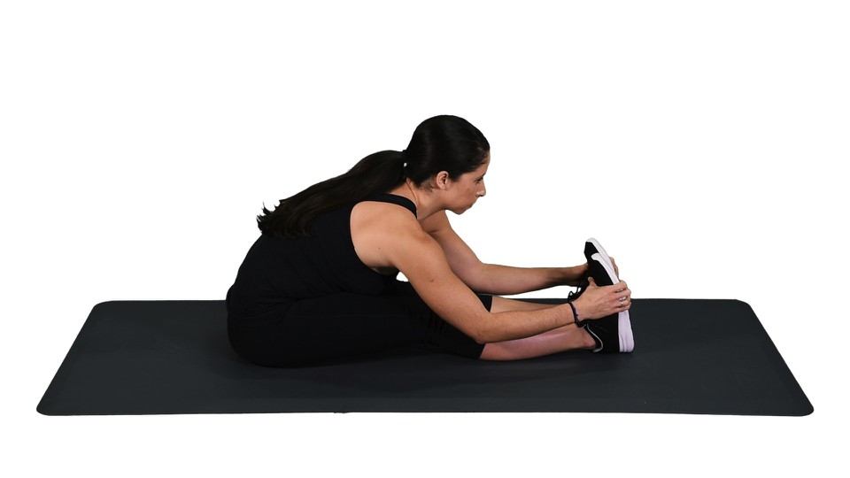 Yoga: Supine one leg hamstring stretch with strap