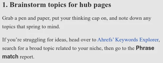 Ahrefs call to action example
