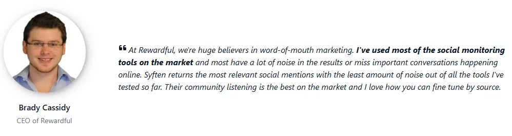 Refind founder testimonial about using Syften