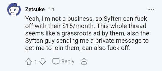 You'll never be a business with that attitude buddy