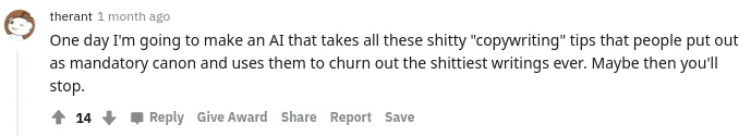Critical reply to Harry Dry's promotional post