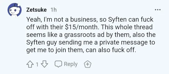 You'll never be a business with that attitude buddy