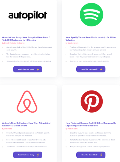 Article with SaaS growth case studies