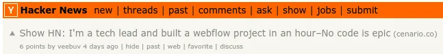 Hacker News post promoting the case studies article