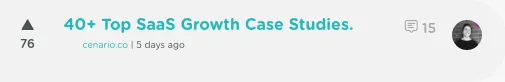 GrowthHackers post about SaaS growth case studies