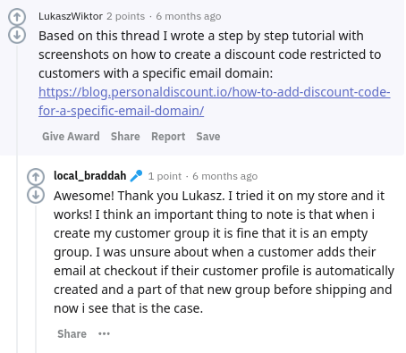 Helpful Reddit reply with a blog link