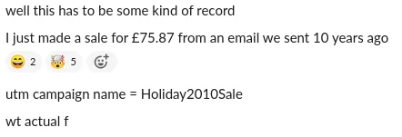 Slack reaction to a Syften alert