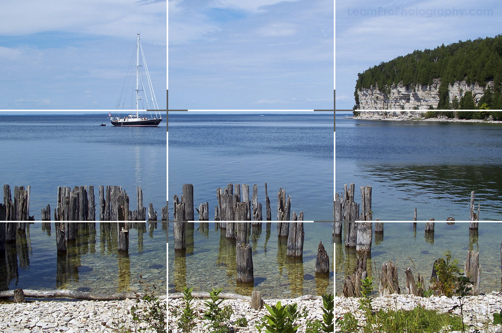 Example of the rule of thirds in landscape photography.