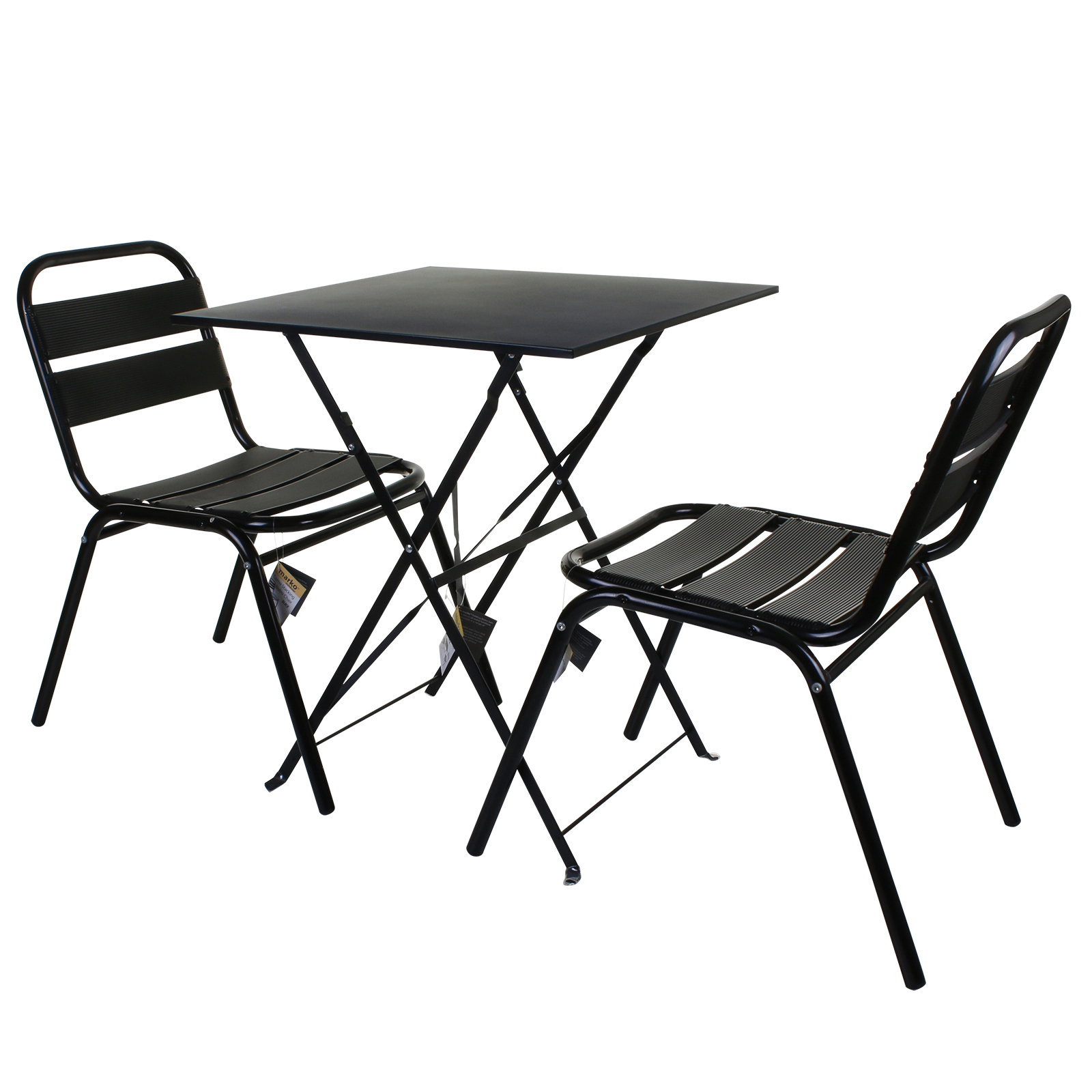 3 Piece Bistro Set Outdoor Garden Patio Furniture Aluminium Stack