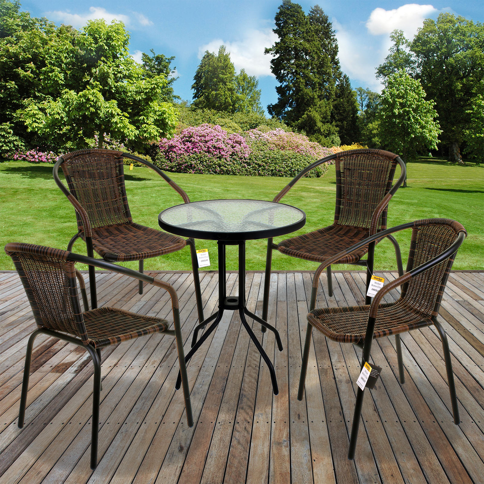 5 Piece Garden Patio Chocolate Wicker Bistro Set Outdoor Details About 5 Piece Garden Patio Chocolate Wicker Bistro Set Outdoor Furniture Seating