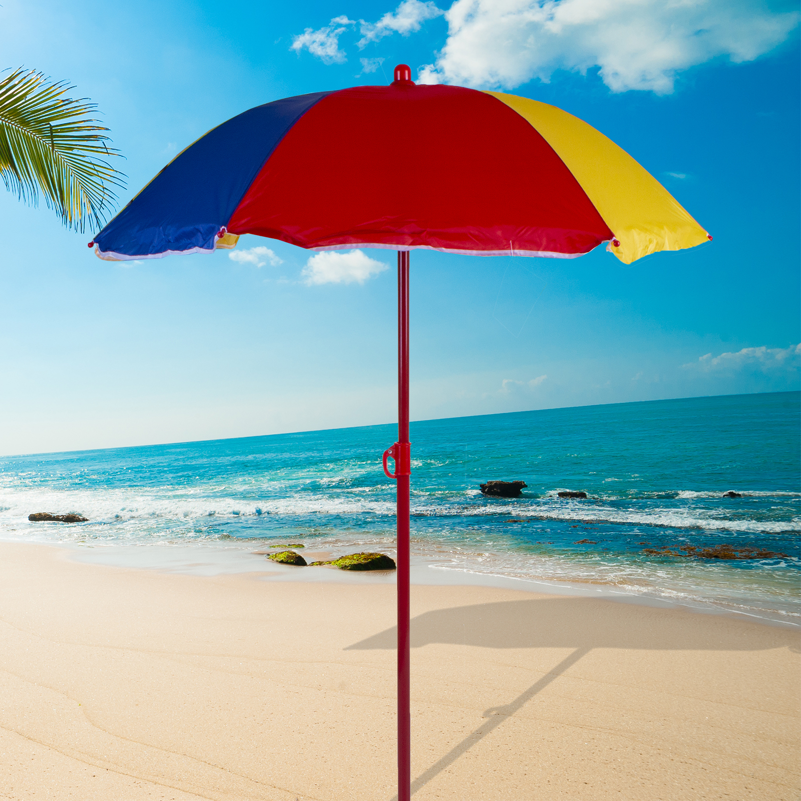 Beach Umbrella Garden Outdoor Patio Parasol Sun Shade Protection Multi ...