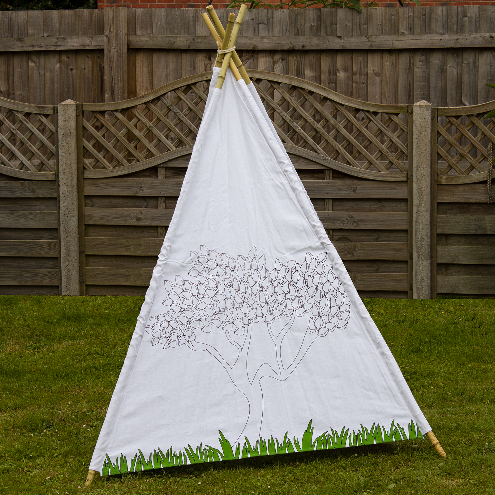 Compass Teepee Tent Outdoor Garden Kids Play Indoor Natural Bamboo
