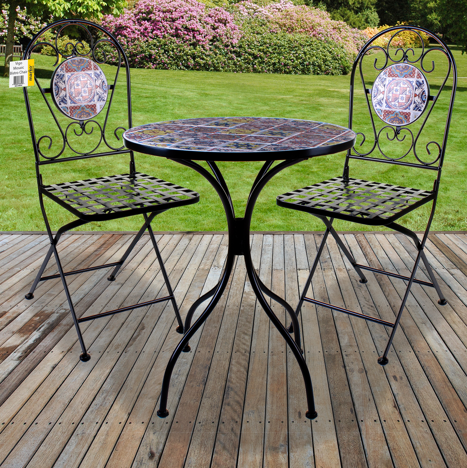 Mosaic Bistro Set Outdoor Patio Garden Furniture Dining Set Table