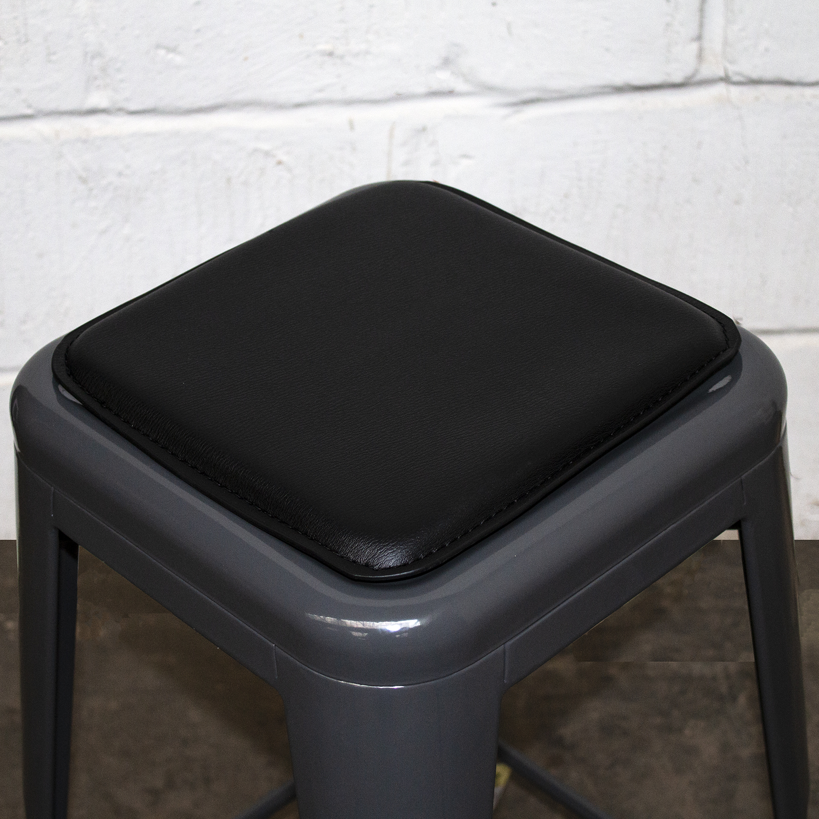 Bar Stool Seat Pad Foam Leather Cushion Magnetic Tolix ...