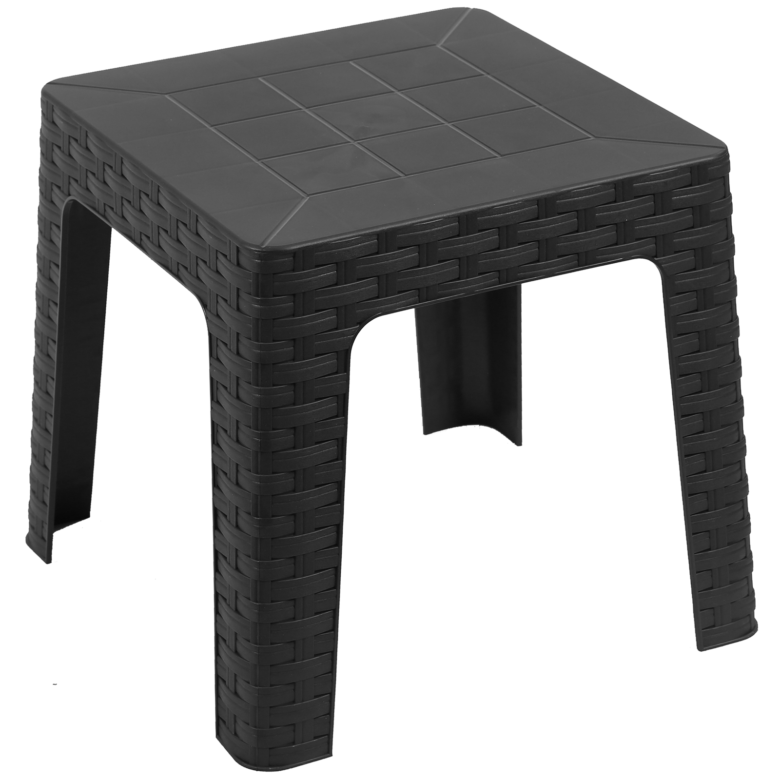 Grey Plastic Outdoor Side Coffee Table Stackable Plastic Garden Furniture Sun 5055493880795 Ebay