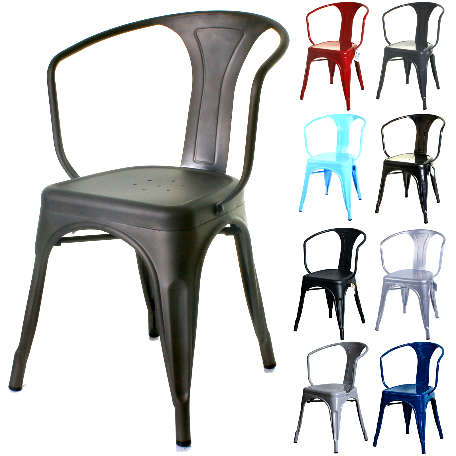 details about tolix style chair metal bistro cafe restaurant dining vintage  industrial chairs