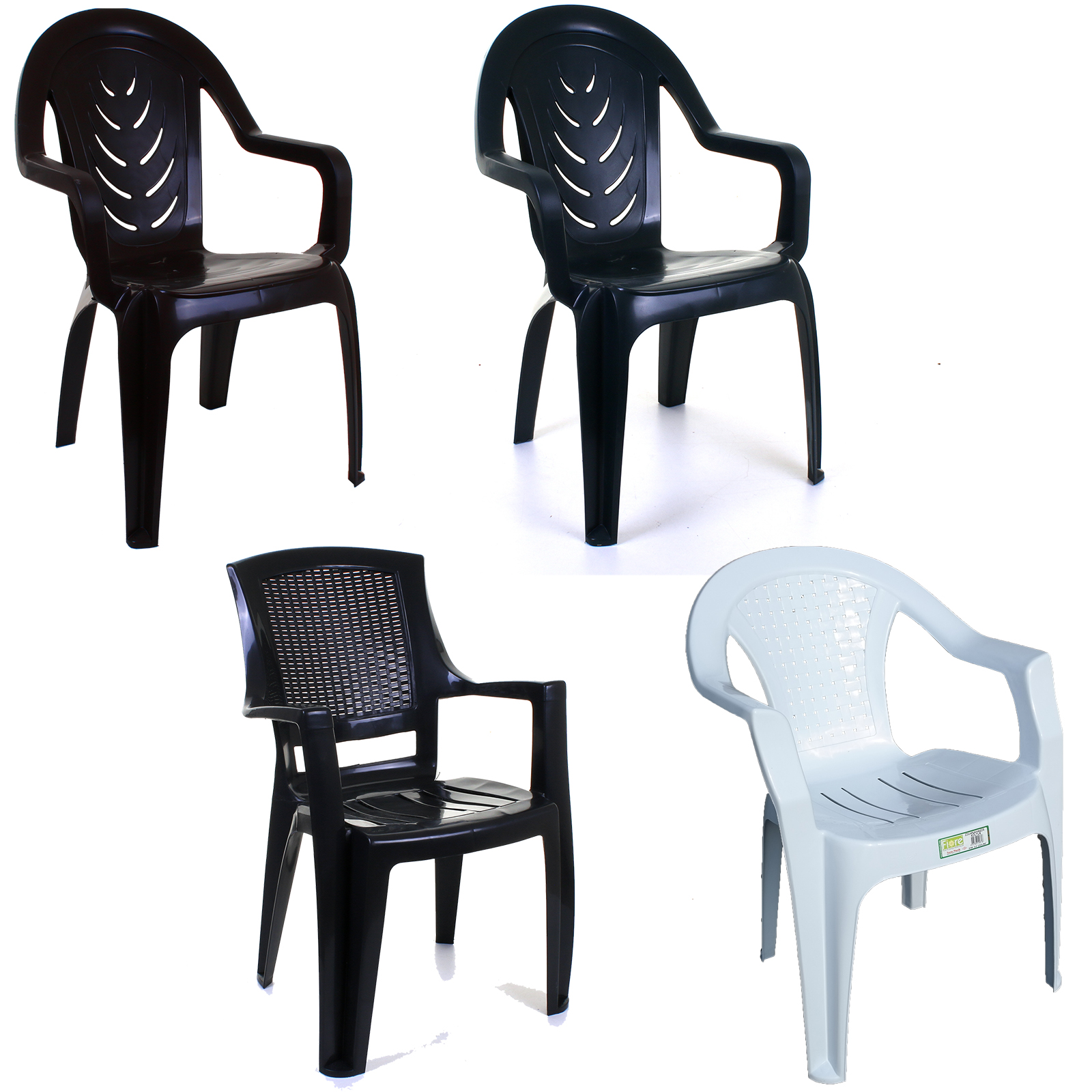 Plastic Chairs Outdoor Garden Furniture Stacking Patio Lawn