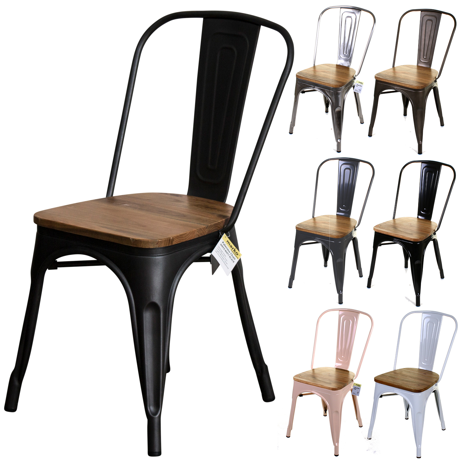 details about metal dining chair stackable industrial vintage bistro  kitchen cafe tolix chair