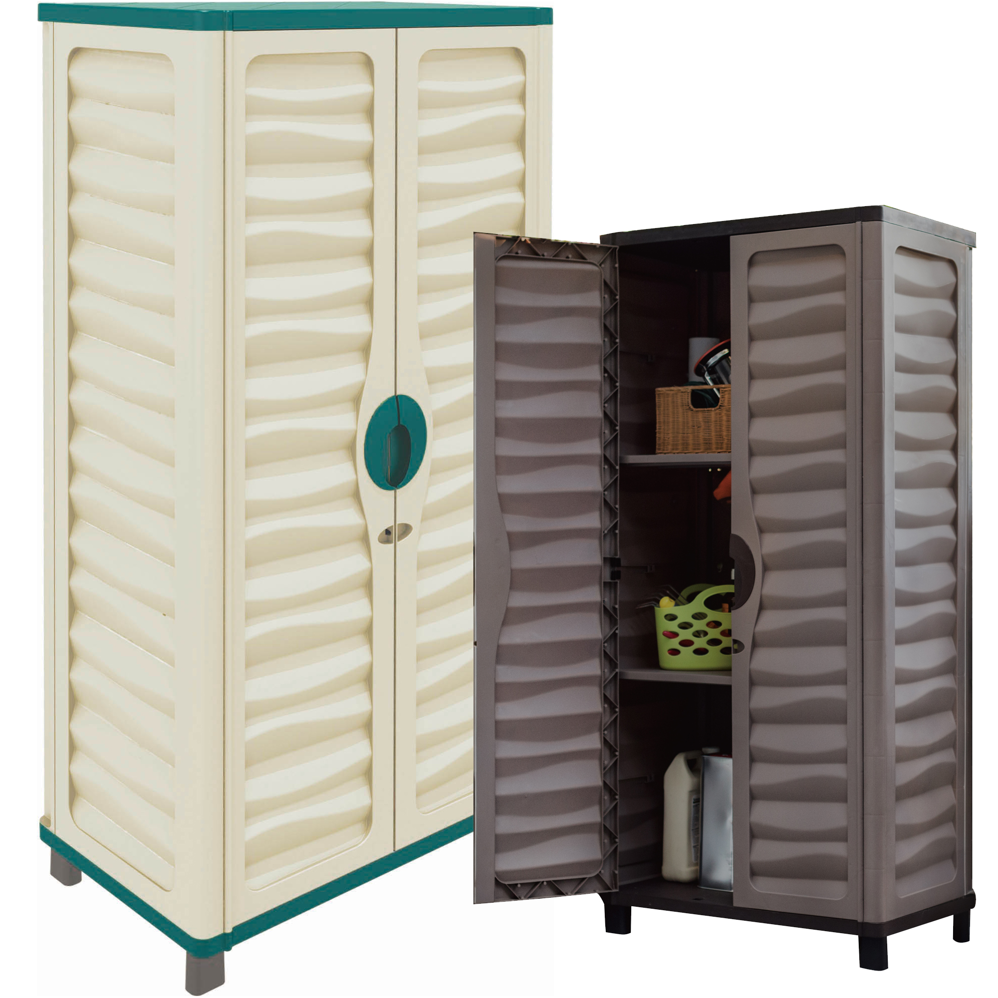 Utility Cabinet Outdoor Garden Plastic Storage Unit Garage Tool