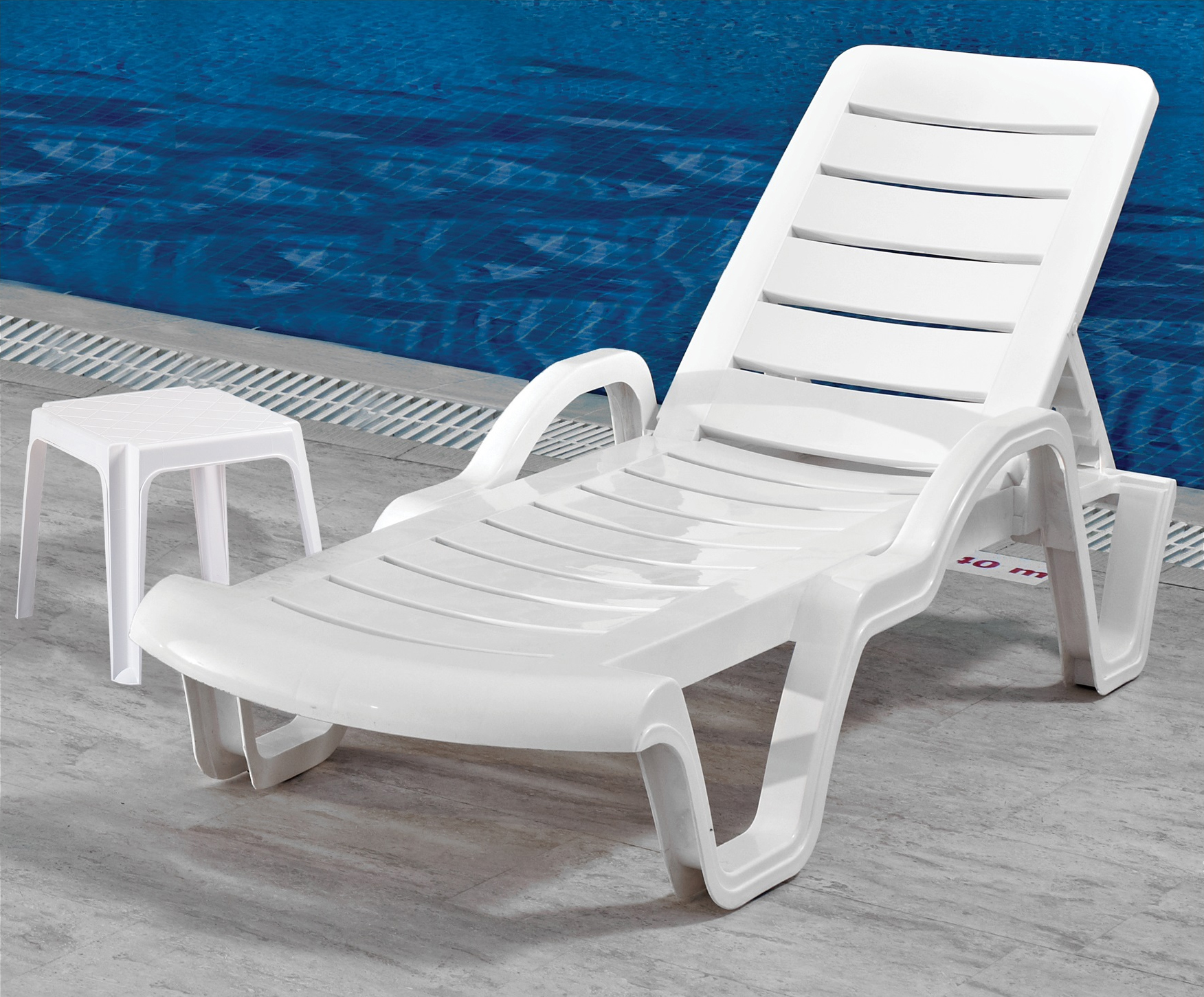 details about sun lounger outdoor garden patio white plastic wipe clean  reclining relaxer bed
