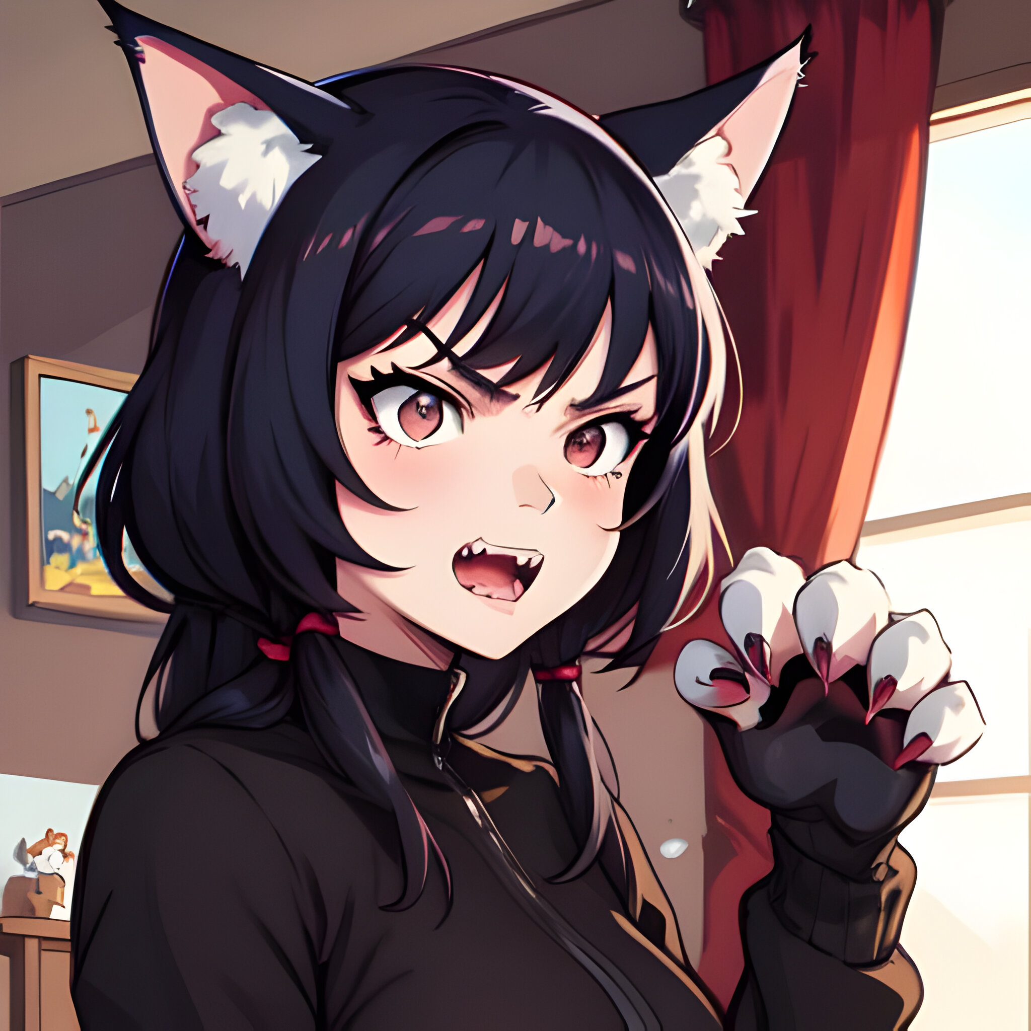 Bratty Feral Catgirl — Tavern — Yodayo 2573