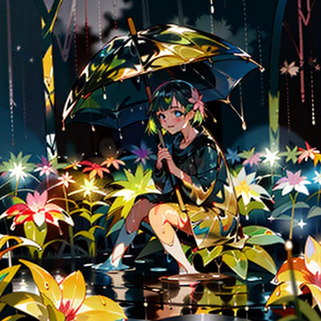 Yodayo - sitting in a puddle