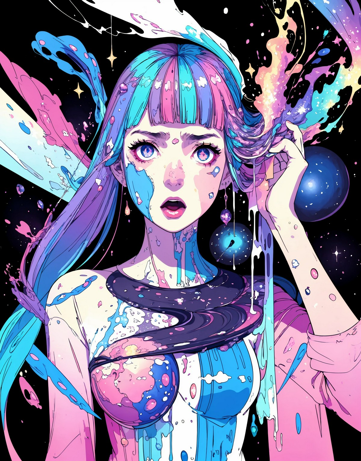 the girl with galaxies on her mind — Yodayo