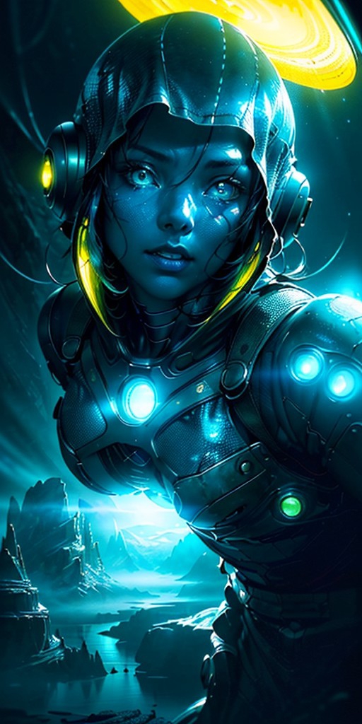 Alien Art Blue Girl x8 — Yodayo