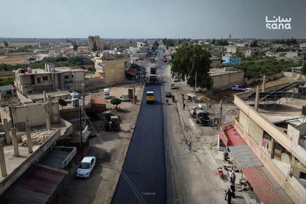 إنجاز 55 بالمئة من صيانة طريق حمص - السلمية الحيوي
