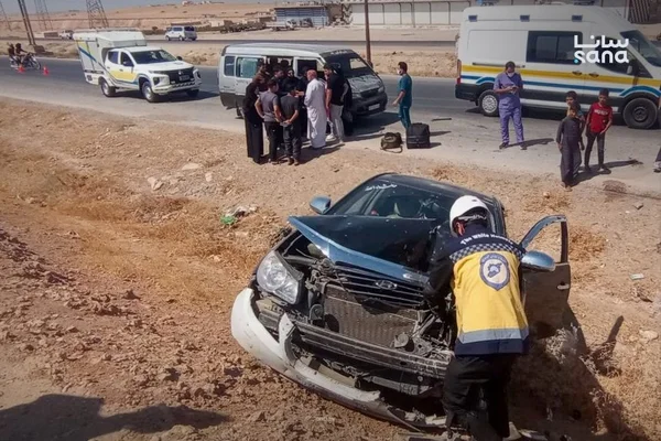 إصابة 17 شخصاً في 18 حادث سير بمناطق سورية مختلفة