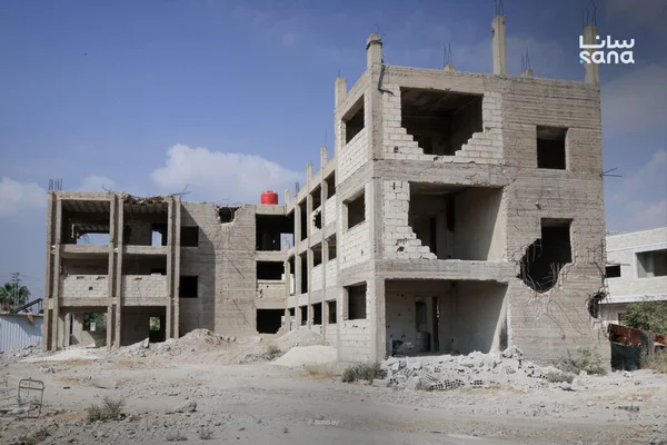 بدء أعمال ترميم مدرسة عيد الفضلي بريف دمشق السوري