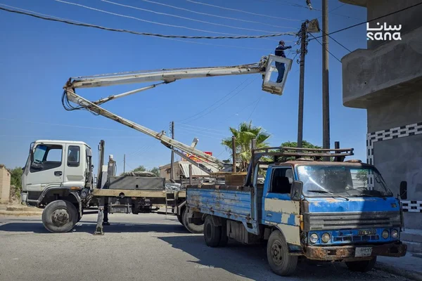 بدء أعمال استبدال شبكات الكهرباء في قرية صيدا الجولان