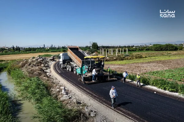 إنجاز إعادة تأهيل طريق الربيعة تل الشور بريف حمص