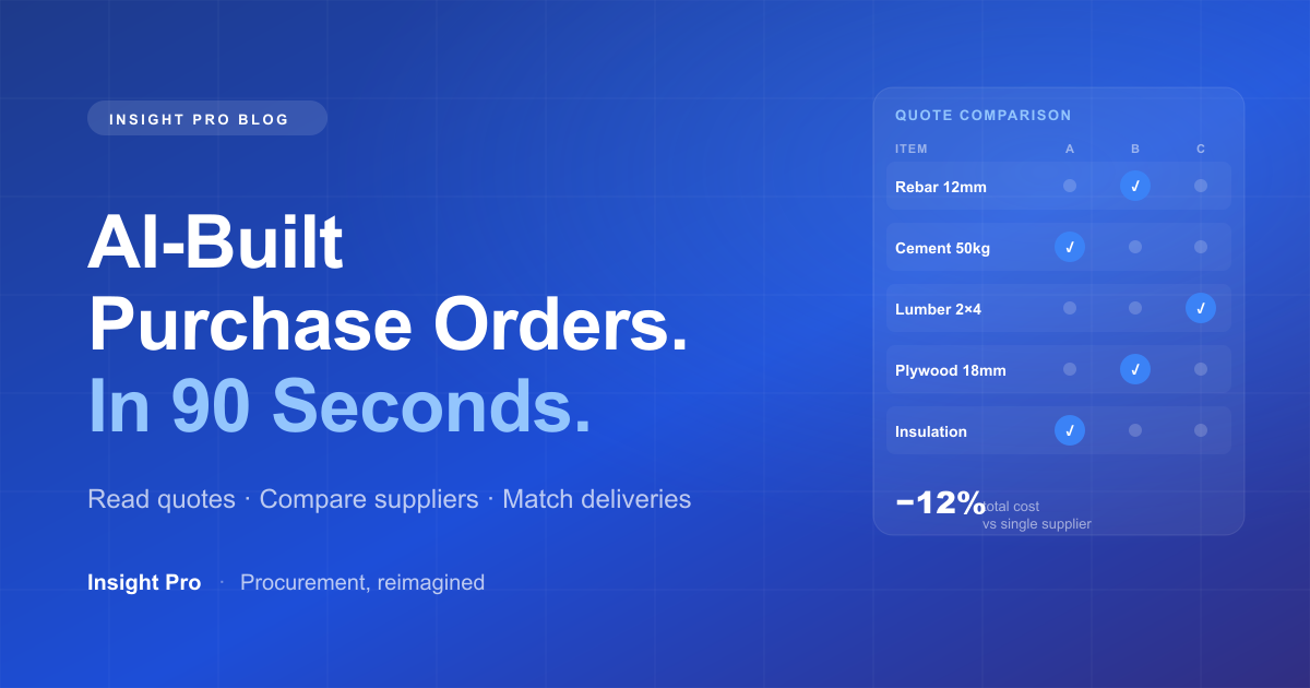 Construction Purchase Order Software in 2026: How AI Turns Supplier Quotes Into Approved POs in Minutes