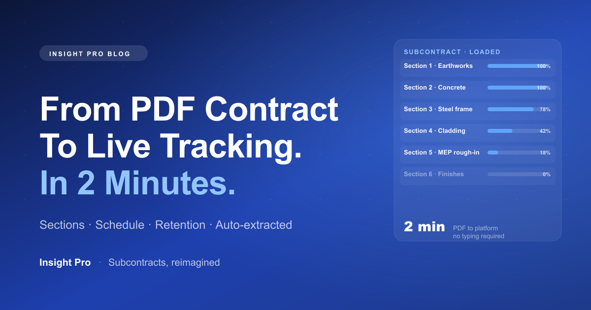 Construction Subcontractor Management Software in 2026: From PDF Contract to Live Tracking in 2 Minutes