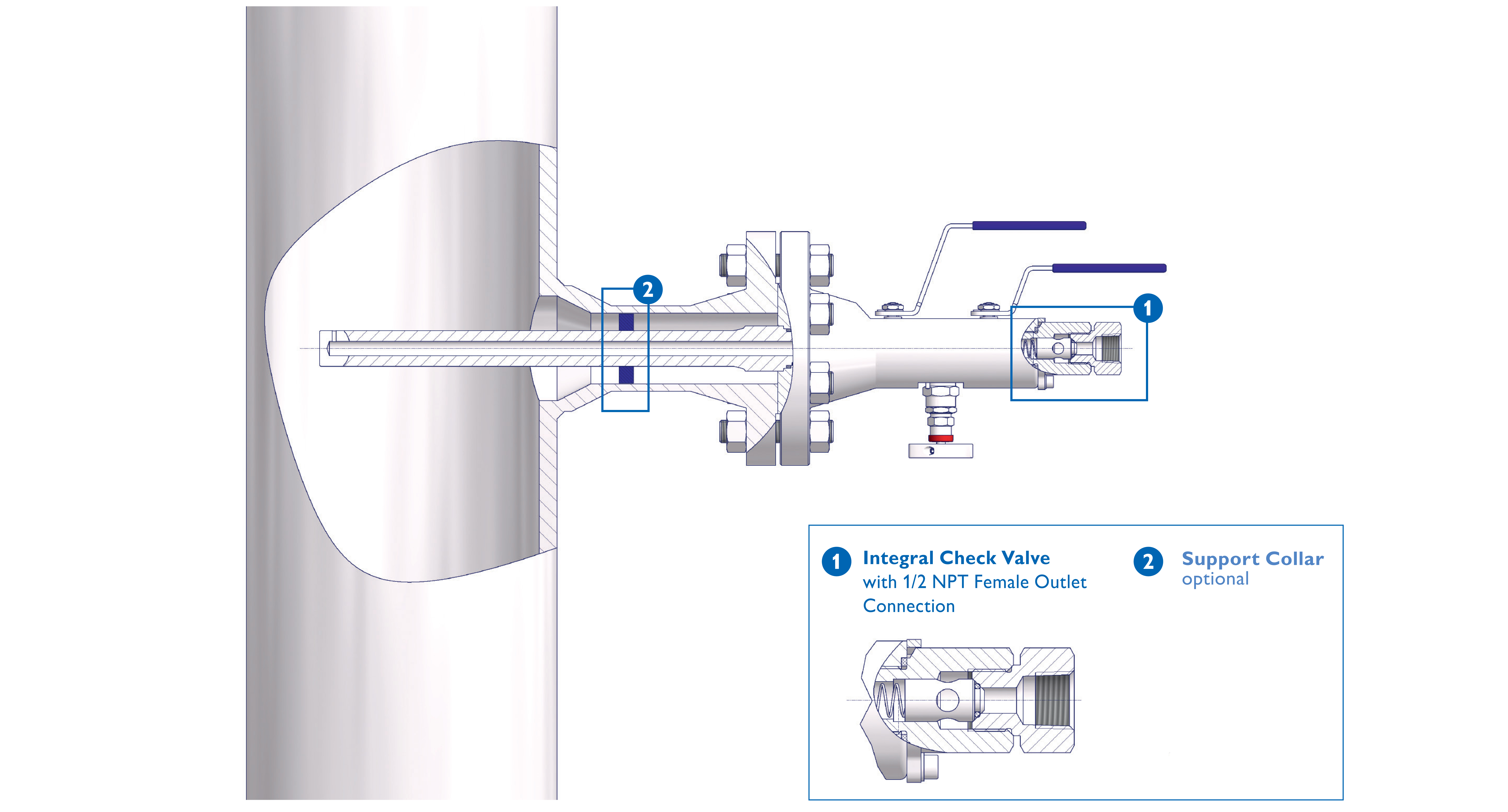 Chemical injection quill - Installed Injection VariAS-Block incl. Check Valve.