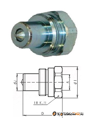Összecsavarható hidraulika gyorscsatlakozó dugó 700 bar üzemi nyomásra 1/4" belső NPT menet