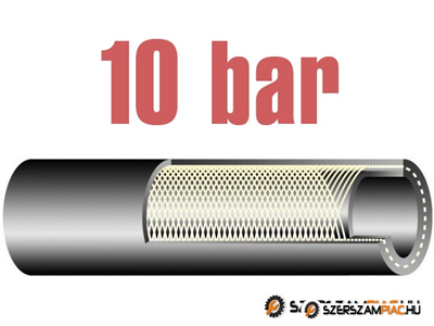 LONG-KOMP 10 bar / DN08, gumibázisú levegőtömlő textilfonat erősítéssel