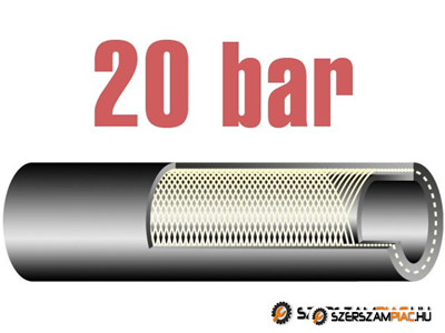 LONG-KOMP 20 bar / DN06, gumibázisú levegőtömlő textilfonat erősítéssel