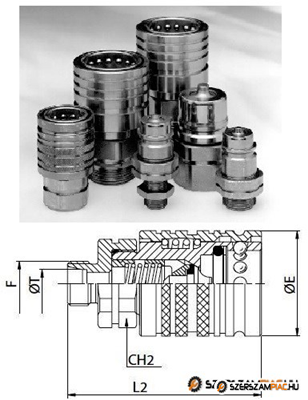 M22x1,5 külső menetes hidraulikus gyorscsatlakozó hüvely