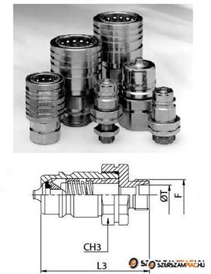 M22x1,5 külső menetes hidraulikus gyorscsatlakozó dugó