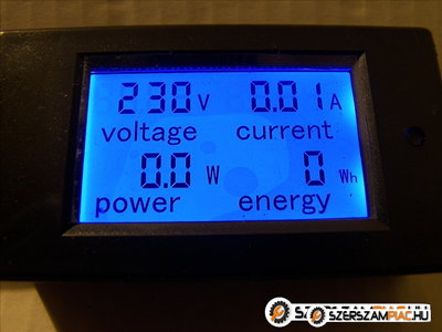 Fogyasztásmérő AC vagy  DC műszer  LCD kijelző fogyasztás mérő
