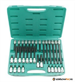 Kézi dugókulcsfej  1/2" Torx lyukas 32 db készlet