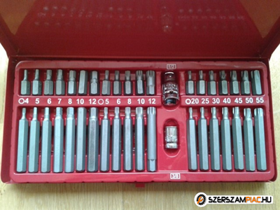 Cr-V imbusz torx csillag bitkészlet 40 db-os (F)