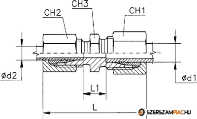 Egyenes váltó összekötő csavarzat 8/6 L