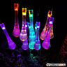 Napelemes dekorációs LED fényfüzér, vízcsepp alakú, színes, 8 funkciós, kültéri 